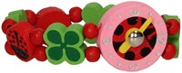 Wooden kids watch ladybug beads wristwatch toy for children-2