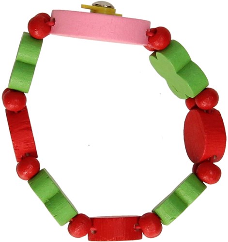 Wooden kids watch ladybug beads wristwatch toy for children-3