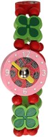 Wooden kids watch ladybug beads wristwatch toy for children