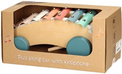 Pull-along wooden xylophone pastel educational toy multicolor