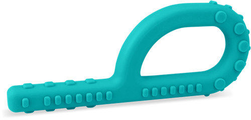 ARK Therapeutic chew toy sensory chewing toy XT medium teal Grabber-kauwtool met 3 texturen, ook geschikt voor eettherapie en sensorische opbouw.