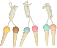Lobbes wooden skipping rope ice creams 200cm colorful toy