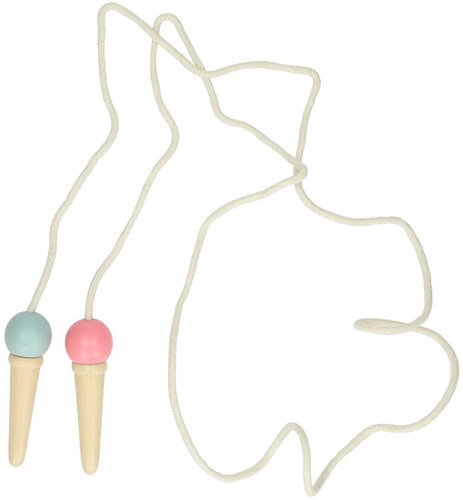 Lobbes wooden skipping rope ice creams 200cm colorful toy-2
