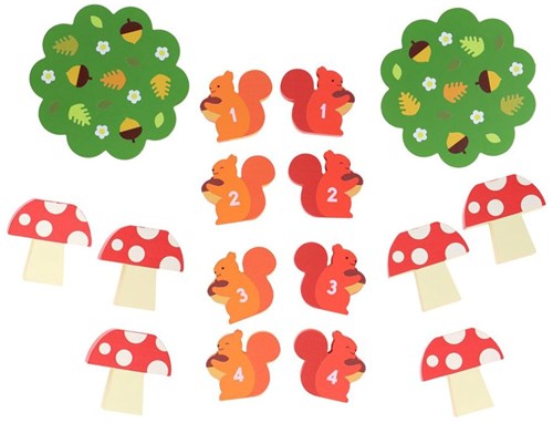 Petit Collage counting game wooden squirrels educational game learn counting