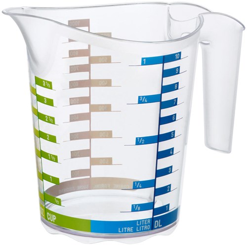 Rotho measuring cup 1.0L DOMINO - transparent plastic kitchen jug