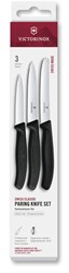 Victorinox paring knife set kitchen 3-piece black for cooking and slicing
