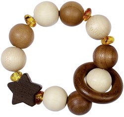 Heimess teething ring star amber - wooden baby teether toy