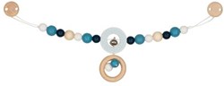 Heimess stroller chain blue - wooden toy with clips 40cm