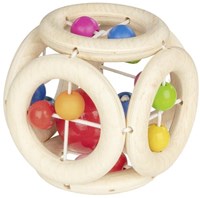 Heimess wooden teething ring cube - colorful baby toy