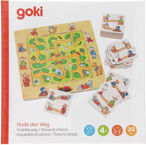 Goki wooden puzzle game for kids - educational toy with animals-3