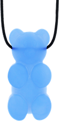 ARK Therapeutic chew necklace gummy bear sensory toy blue Vriendelijk berenvormige kauwketting, ideaal voor wie een gladde kauwstructuur prefereert.