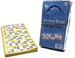 Bingo cards play set 100 sheets 600 tickets cardboard multi color