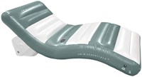 Swim Essentials Luxury Lounge Air Mattress - Green White - Pool 180 cm