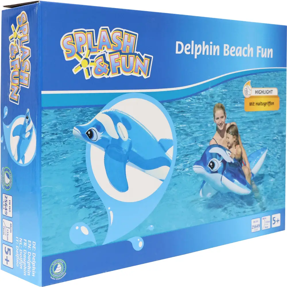 Vedes inflatable dolphin pool float 133x76x46cm swimming toy