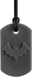 ARK Therapeutic chew necklace Bat Bite dark grey XXT - sensory toy Kauwketting met vleermuismotief voor stevige kauwers die sensorische steun zoeken.