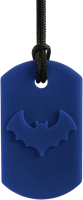ARK Therapeutic chewable necklace Bat Bite dark blue sensory toy Kauwketting met vleermuismotief voor stevige kauwers die sensorische steun zoeken.