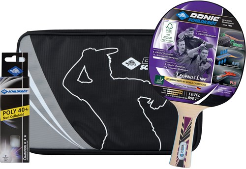 Schildkröt table tennis set Legends 800 with bat, cover and 3 balls