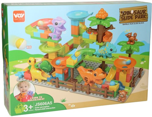 Lobbes building set marble run dino - colorful building blocks toy