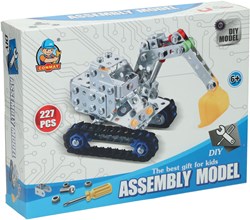 Metal construction set excavator - building toy 227 pieces