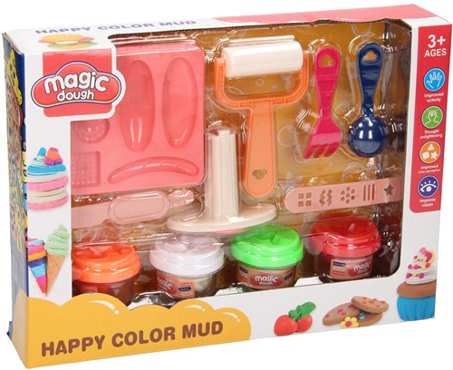 Clay set sandwich playset with 4 colors of clay and tools