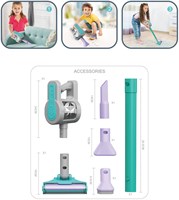 Lobbes toy vacuum cleaner cordless blue with attachments for kids-3