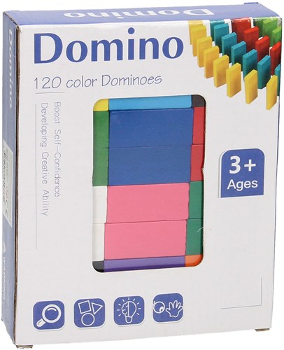 Wooden domino blocks toy set 120 pieces creative play