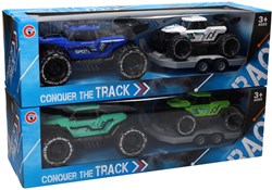 Albatros Hengelsport toy friction car set with trailer - colourful and sturdy