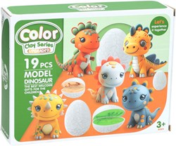 Albatros Hengelsport Dino clay toy set with 19 pieces and 6 colors
