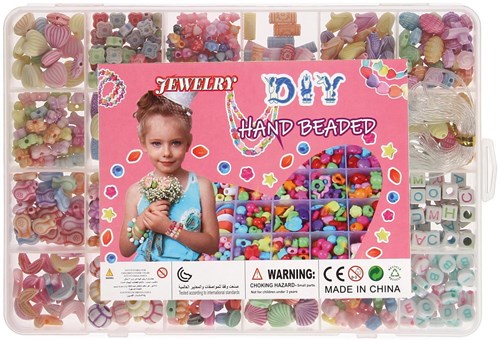 Lobbes beads storage box pastel - creative playset for kids