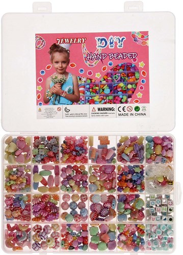 Lobbes beads storage box pastel - creative playset for kids-2