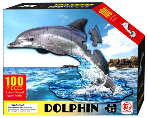 Lobbes puzzle dolphin animals 100 pieces colorful toy