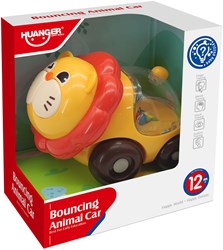 Toddler lion car toy with colorful balls and dome