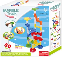 Lobbes marble run toy colorful 50-piece creative building set