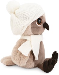 Orange Toys plush owl with white hat and scarf - cuddly toy