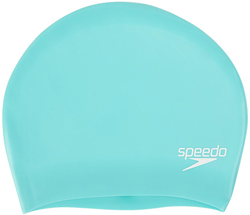 Speedo swim cap long hair silicone green adult swimming