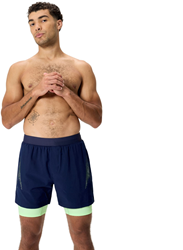 Speedo men's swim shorts navy green with built-in jammer 16 inch
