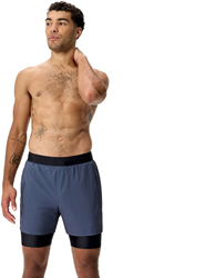 Speedo men's swim shorts 16 inch with built-in jammer grey black
