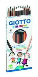 Giotto Giotto Stilnovo - Boîte à suspendre de 12 crayons de couleur aux couleurs de la peau (Pefc)
