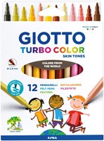 Giotto felt-tip pens Turbo Color skin tones - 12 markers set
