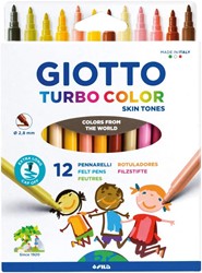 Giotto Giotto Turbo Color Skin Tones - Boîte suspendue 12 marqueurs
