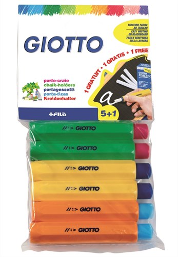 Giotto chalk holders set of 6 yellow for blackboard chalk
