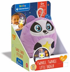 Clementoni plush night light - Baby Twinkle Winkle Badger - cuddly lamp