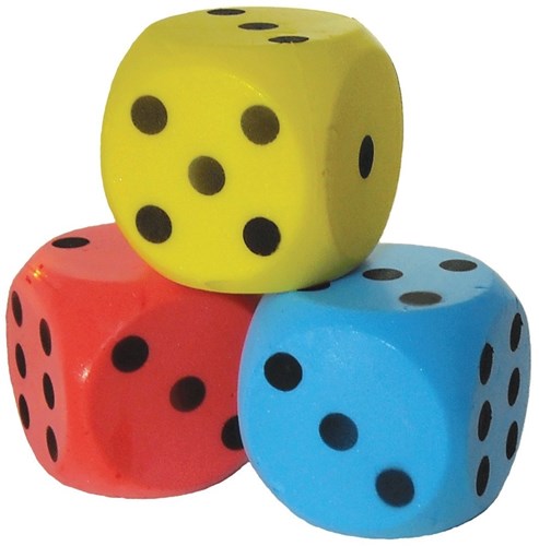 Twisk foam dice blue 16 cm - large dice game toy-3