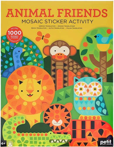 Petit Collage mosaic sticker set animal friends creative toy