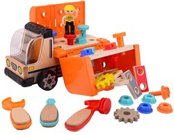 Jouéco wooden workbench truck - kids wooden workbench toy