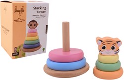 Johntoy wooden stacking tower The Wildies Family multicolor toy