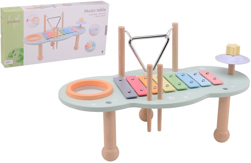 Jouéco wooden music table toy - colorful music table