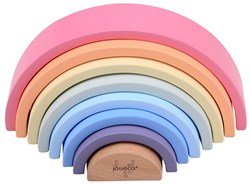 Jouéco wooden rainbow toy - 8 pieces - colorful stacking game