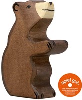Holztiger Brown bear, small, sitting