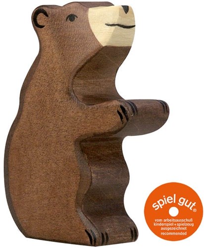 Holztiger Brown bear, small, sitting
